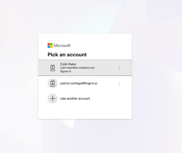 Microsoft sign-in page (organization account)